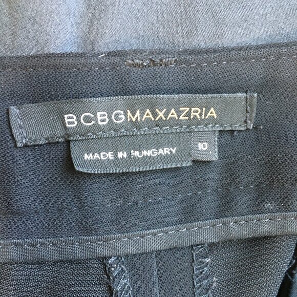BCBGMAXAZRIA Black Slight Flare Leg Office Wear Slacks Dress Pant - Picture 2 of 10